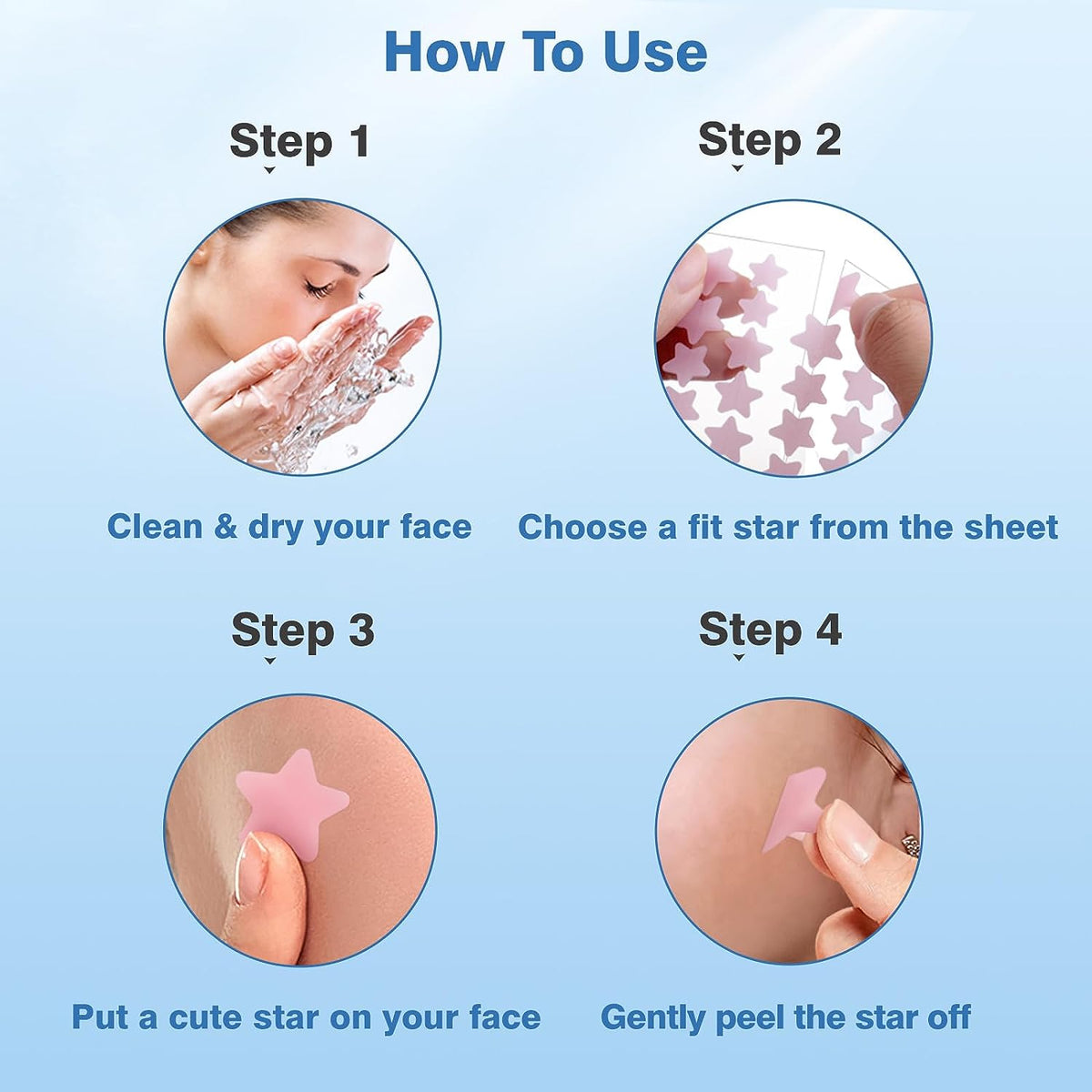 Pimple Patches for Face, Hydrocolloid Acne Patches, Cute Star Zit Covers, Colorful Spot Stickers with Tea Tree, Salicylic Acid & Cica Oil| 4 Sizes (8Mm, 10Mm, 12Mm & 14Mm) | 720 Count