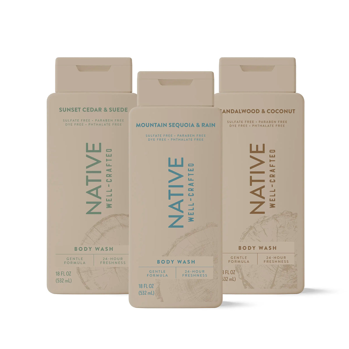 Indulge in Freshness: NATIVE Body Wash Discovery Trio – 3-Pack for Luxurious Lather and 24HR Skin Freshness