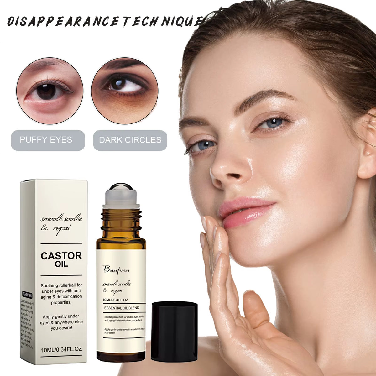 Revitalize Your Eyes with Our Castor Oil Eye Serum – Anti-Aging, Dark Circle Remover, and Puffiness Reducer for Youthful, Radiant Skin