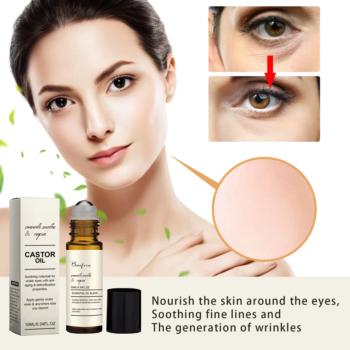 Revitalize Your Eyes with Our Castor Oil Eye Serum – Anti-Aging, Dark Circle Remover, and Puffiness Reducer for Youthful, Radiant Skin