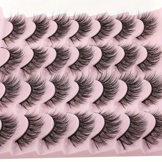 Kiromiro 3D Faux Mink Eyelashes,14 Pairs Natural Style Fluffy Cat-Eye Effect,Thick and Curled Design,Makeup Essentialskiromiro 3