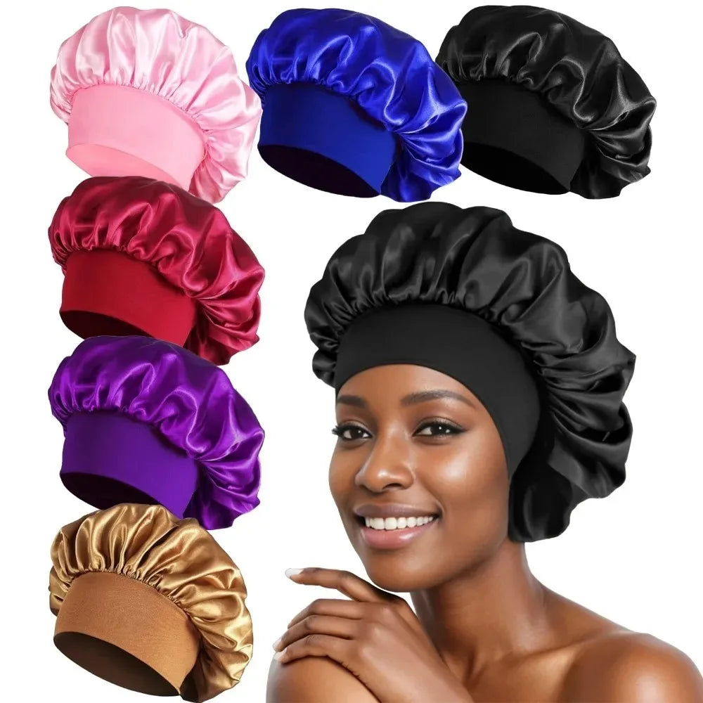 Experience Luxurious Comfort with Our Soft Silk Satin Lined Bonnet - Perfect for Long Hair and Ideal for Sleep or Showers!