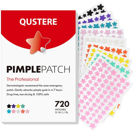 Pimple Patches for Face, Hydrocolloid Acne Patches, Cute Star Zit Covers, Colorful Spot Stickers with Tea Tree, Salicylic Acid & Cica Oil| 4 Sizes (8Mm, 10Mm, 12Mm & 14Mm) | 720 Count